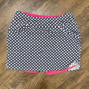 Jofit Blue and White Mini Skirt with Pink Accents